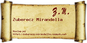 Zuberecz Mirandella névjegykártya